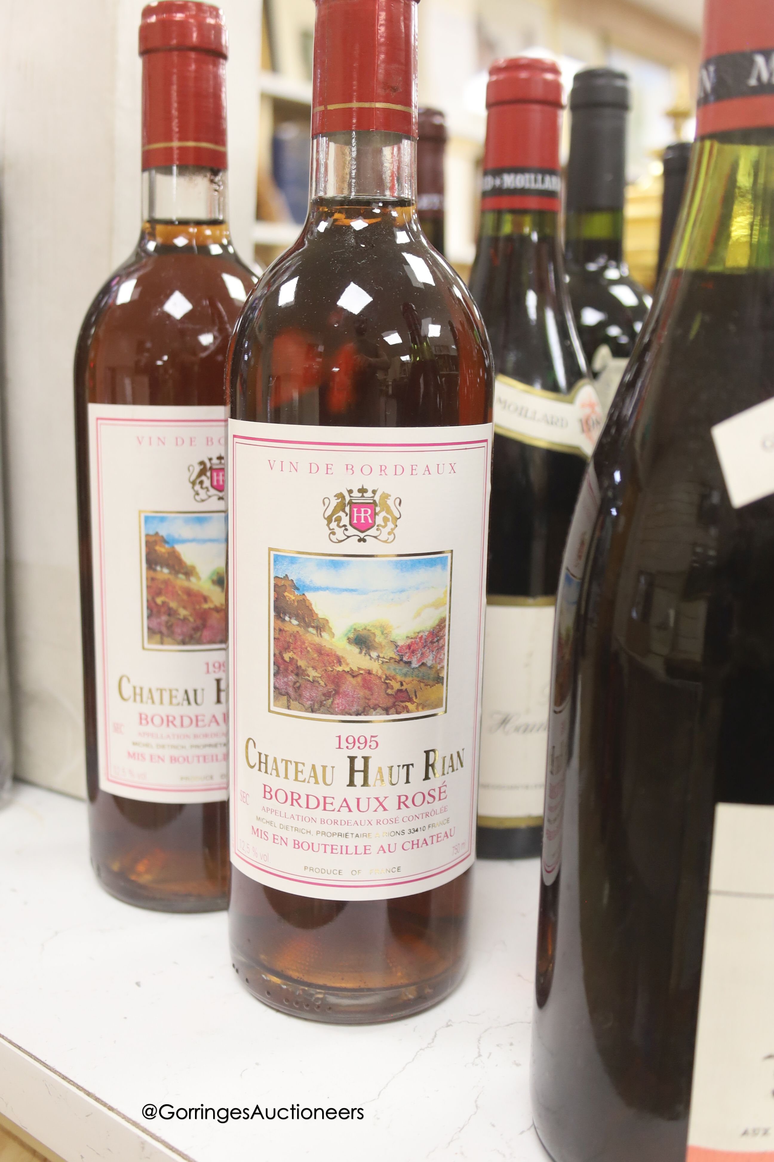 Nineteen assorted red wines including a Cabernet Sauvignon 1994, 150cl and Joseph Brown Santenay 1972